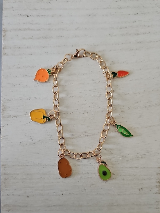 Jewelry - Gold-Tone Vegetable Charm Bracelet